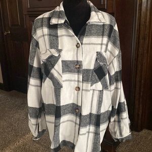 Black and white shacket